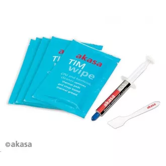AKASA čistiace obrúsky AK-TCW-03, set 5 obrúskov + 1x 5g AK-455, vhlčené, citrus, na čistenie procesorov, graf. kariet AKASA čistiace obrúsky AK-TCW-03, set 5 obrúskov + 1x 5g AK-455, vhlčené, citrus, na čistenie procesorov, graf. kariet
