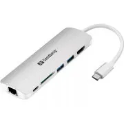 Sandberg dokovacia stanica, USB-C, 6 rôznych konektorov
