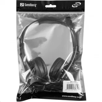 Sandberg náhlavná súprava Office SAVER s mikrofónom, USB, stereo, čierna