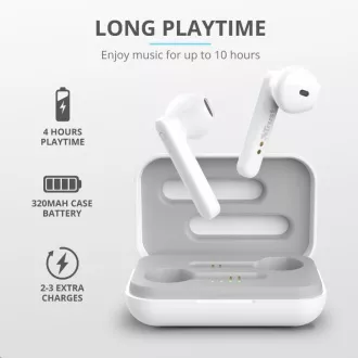 TRUST slúchadlá Primo Touch Bluetooth Wireless Earphones - white TRUST slúchadlá Primo Touch Bluetooth Wireless Earphones - white