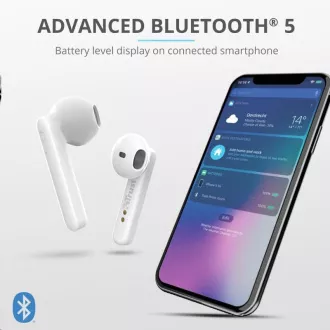 TRUST slúchadlá Primo Touch Bluetooth Wireless Earphones - white TRUST slúchadlá Primo Touch Bluetooth Wireless Earphones - white