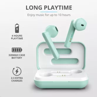 TRUST slúchadlá Primo Touch Bluetooth Wireless Earphones - mint TRUST slúchadlá Primo Touch Bluetooth Wireless Earphones - mint
