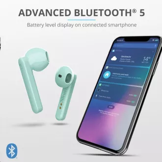 TRUST slúchadlá Primo Touch Bluetooth Wireless Earphones - mint TRUST slúchadlá Primo Touch Bluetooth Wireless Earphones - mint