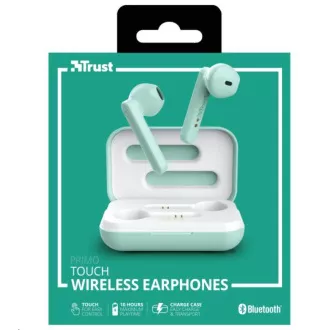 TRUST slúchadlá Primo Touch Bluetooth Wireless Earphones - mint TRUST slúchadlá Primo Touch Bluetooth Wireless Earphones - mint