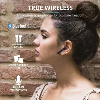 TRUST slúchadlá Primo Touch Bluetooth Wireless Earphones - black TRUST slúchadlá Primo Touch Bluetooth Wireless Earphones - black