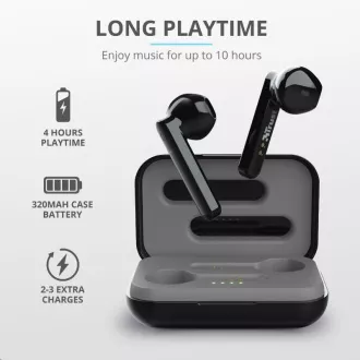 TRUST slúchadlá Primo Touch Bluetooth Wireless Earphones - black TRUST slúchadlá Primo Touch Bluetooth Wireless Earphones - black