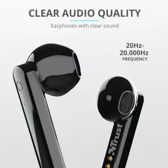 TRUST slúchadlá Primo Touch Bluetooth Wireless Earphones - black TRUST slúchadlá Primo Touch Bluetooth Wireless Earphones - black
