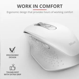 TRUST bezdrôtová Myš Ozaa Rechargeable Wireless Mouse - white