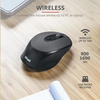 TRUST bezdrôtová Myš Zaya Rechargeable Wireless Mouse - black TRUST bezdrôtová Myš Zaya Rechargeable Wireless Mouse - black