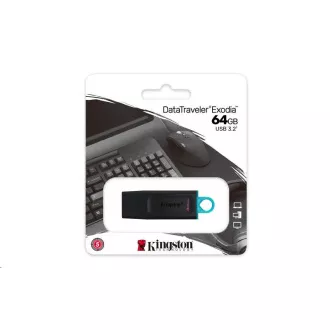 Kingston 64GB USB3.2 Gen 1 DataTraveler Exodia (Black + Teal) Kingston 64GB USB3.2 Gen 1 DataTraveler Exodia (Black + Teal)