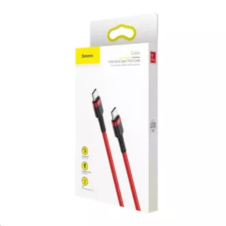Baseus Cafule Series nabíjací / dátový kábel USB-C na USB-C PD2.0 60W Flash 1m, červená Baseus Cafule Series nabíjací / dátový kábel USB-C na USB-C PD2.0 60W Flash 1m, červená