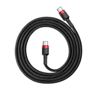 Baseus Cafule Series nabíjací / dátový kábel USB-C na USB-C PD2.0 60W Flash 1m, červená-čier