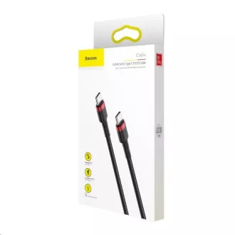 Baseus Cafule Series nabíjací / dátový kábel USB-C na USB-C PD2.0 60W Flash 1m, červená-čier