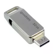 GOODRAM Flash Disk 32GB ODA3, USB 3.2, strieborná