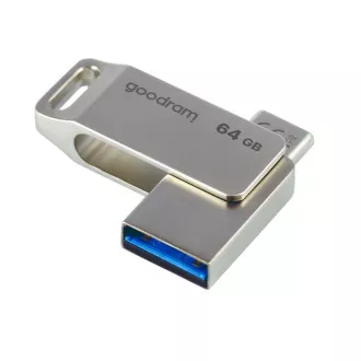 GOODRAM Flash Disk 64GB ODA3, USB 3.2, strieborná