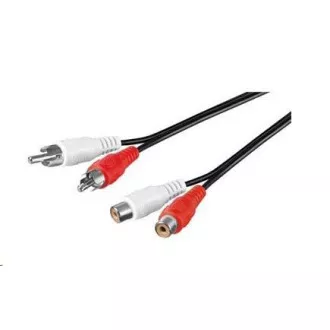 PREMIUMCORD Kábel predlžovací audio 2x Cinch - 2x Cinch (RCA, M/F) 5m PREMIUMCORD Kábel predlžovací audio 2x Cinch - 2x Cinch (RCA, M/F) 5m