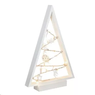 Solight LED drevený vianočný stromček s ozdobami, 15LED, prírodné drevo, 37cm, 2x AA Solight LED drevený vianočný stromček s ozdobami, 15LED, prírodné drevo, 37cm, 2x AA
