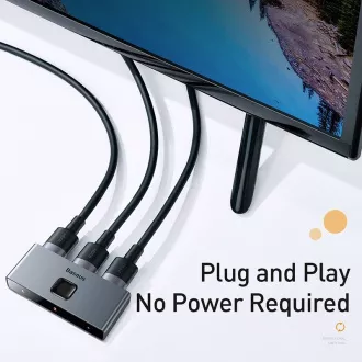 Baseus Matrix HDMI Splitter 2v1/1v2 sivá
