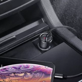 Baseus Magic Series PPS Digital Display duálny adaptér do automobilu USB-A QC + USB-C PD 45W, čierna