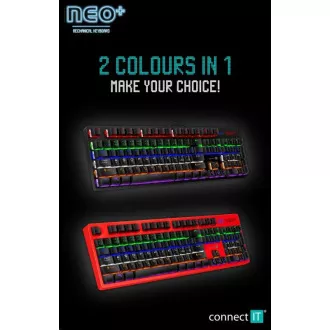 CONNECT IT Herná klávesnica NEO+, LED podsvietenie, USB, CZ+SK verzia CONNECT IT Herná klávesnica NEO+, LED podsvietenie, USB, CZ+SK verzia