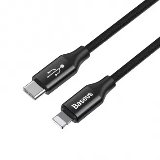 Baseus Yiven Series nabíjací / dátový kábel USB-C na Lightning 2A 2m, čierna