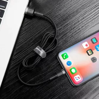 Baseus Cafule nabíjací / dátový kábel USB na Lightning 2, 4A 0, 5m, šedá-čierna