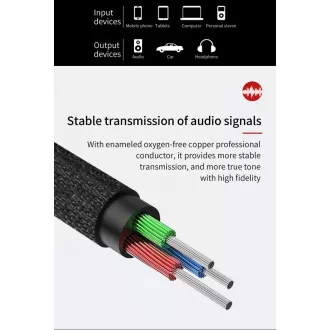 Baseus Yiven Series audio kábel 3, 5mm Jack 1, 5m, červená-čierna