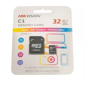 HIKVISION MicroSDHC karta 16GB C1 (R: 92MB/s, W: 10MB/s) + adaptér
