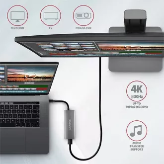 AXAGON HMC-5G2, USB 10Gbps húb, porty 2x USB-A, 2x USB-C, HDMI 4k/60, PD 100W, kábel USB-C 13cm
