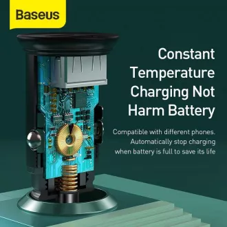 Baseus Golden Contactor duálny adaptér do automobilu USB-A QC + USB-C 40W, šedá