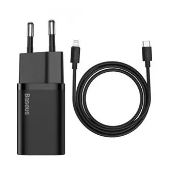 Baseus Super SI set adaptéra USB-C 20W a kábla USB-C do Lightning 1m, čierna Baseus Super SI set adaptéra USB-C 20W a kábla USB-C do Lightning 1m, čierna