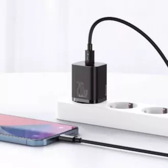 Baseus Super SI set adaptéra USB-C 20W a kábla USB-C do Lightning 1m, čierna Baseus Super SI set adaptéra USB-C 20W a kábla USB-C do Lightning 1m, čierna