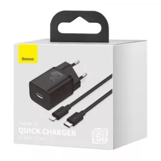 Baseus Super SI set adaptéra USB-C 20W a kábla USB-C do Lightning 1m, čierna Baseus Super SI set adaptéra USB-C 20W a kábla USB-C do Lightning 1m, čierna