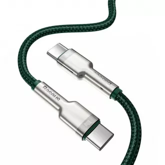 Baseus Cafule Series nabíjací / dátový kábel USB-C samec na USB-C samec s kovovými koncovkami 100W 2m, zelená
