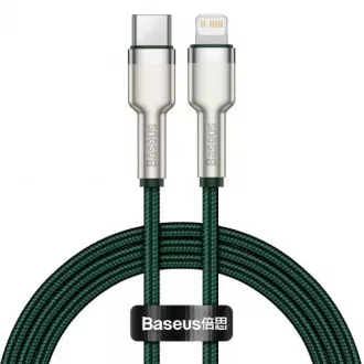 Baseus Cafule Series nabíjací / dátový kábel USB-C na Lightning PD 20W 2m, zelená