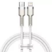 Baseus Cafule Series nabíjací / dátový kábel USB-C na Lightning PD 20W 2m, biela