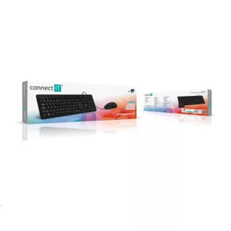 CONNECT IT Combo drôtová čierna klávesnica + myš, CZ + SK layout
