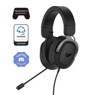 ASUS slúchadlá TUF Gaming H3 Gun Metal, Gaming Headset, čierno-šedá