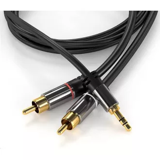 PREMIUMCORD kábel, Jack 3.5mm-2xCINCH M/M 5m PREMIUMCORD kábel, Jack 3.5mm-2xCINCH M/M 5m