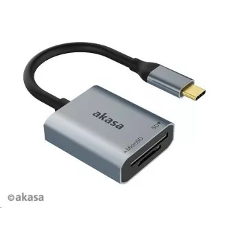 AKASA čítačka kariet AK-CR-10BK (SD, microSD), externá, USB 3.2 Type-C