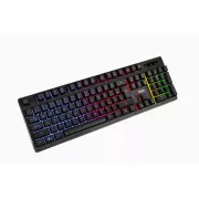 C-TECH klávesnica herná polomechanická Iris (GKB-08), casual gaming, CZ/SK, dúhové podsvietenie, USB