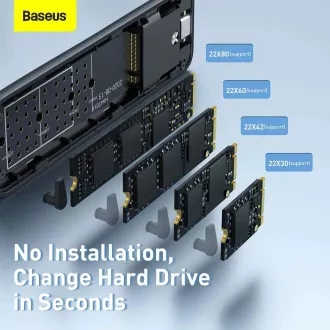 Baseus Full Speed Series púzdro na SSD 2. generácie s USB-C, 10 Gbps vesmírne, šedá