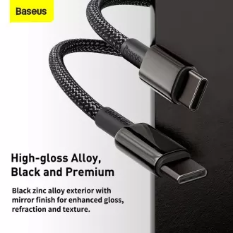 Baseus Tungsten Gold rýchlonabíjací / dátový kábel USB-C na USB-C 100W 2m, čierna Baseus Tungsten Gold rýchlonabíjací / dátový kábel USB-C na USB-C 100W 2m, čierna