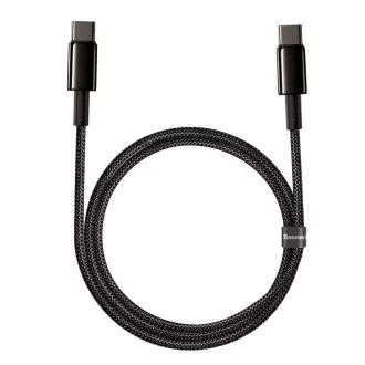 Baseus Tungsten Gold rýchlonabíjací / dátový kábel USB-C na USB-C 100W 2m, čierna Baseus Tungsten Gold rýchlonabíjací / dátový kábel USB-C na USB-C 100W 2m, čierna