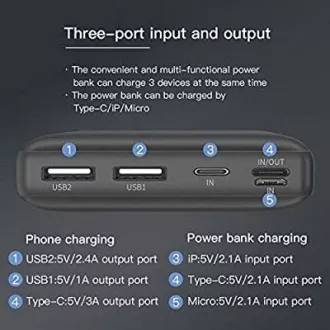 Baseus Mini JA rýchla powerbanka 3A 30000mAh, čierna