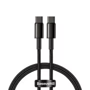 Baseus Tungsten Gold rýchlonabíjací / dátový kábel USB-C na USB-C 100W 1m, čierna