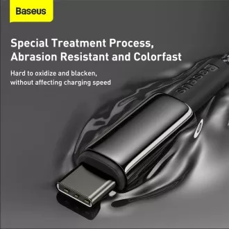Baseus Tungsten Gold rýchlonabíjací / dátový kábel USB-C na USB-C 100W 1m, čierna