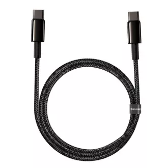 Baseus Tungsten Gold rýchlonabíjací / dátový kábel USB-C na USB-C 100W 1m, čierna