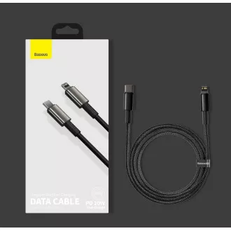 Baseus Tungsten Gold rýchlonabíjací / dátový kábel USB-C na Lightning PD 20W 2m, čierna