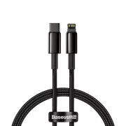 Baseus Tungsten Gold rýchlonabíjací / dátový kábel USB-C na Lightning PD 20W 1m, čierna
